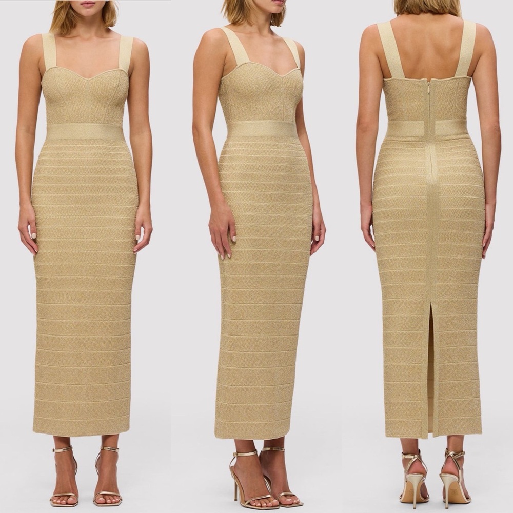 Herve Leger The Metallic Eva Gown Women’s Size Small